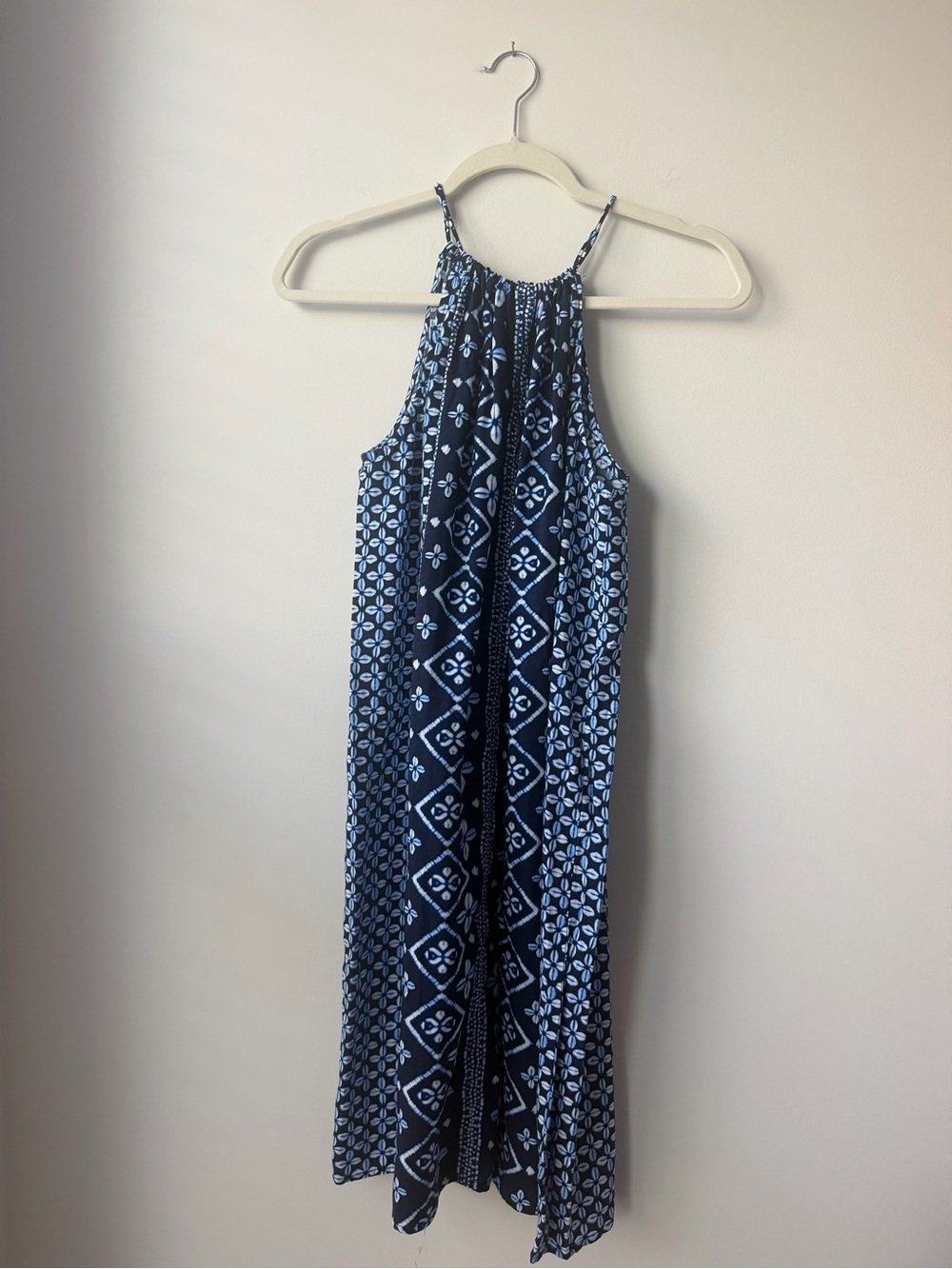 Tommy Bahama Navy and Light Blue Halter Jumpsuit